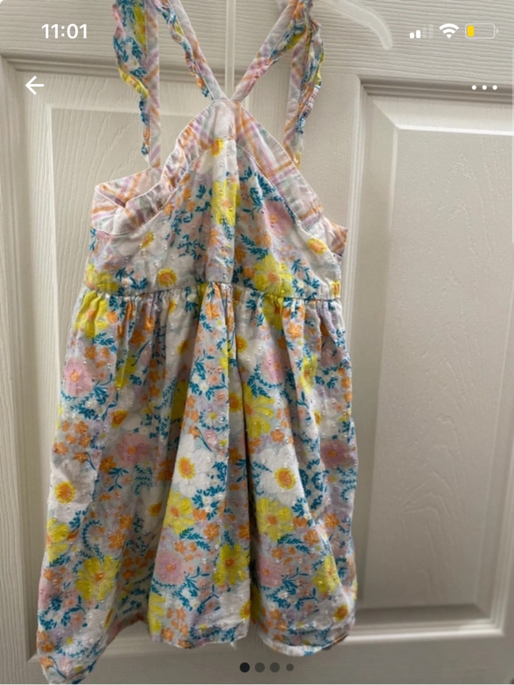 Size 6 Girls Floral Sundress - Yellow & Pink Floral Print
